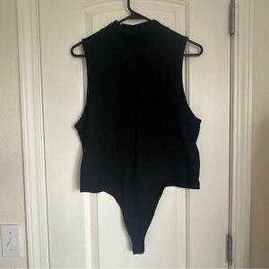 Aerie Women’s Ribbed Sleeveless Black Bodysuit - Size XXL